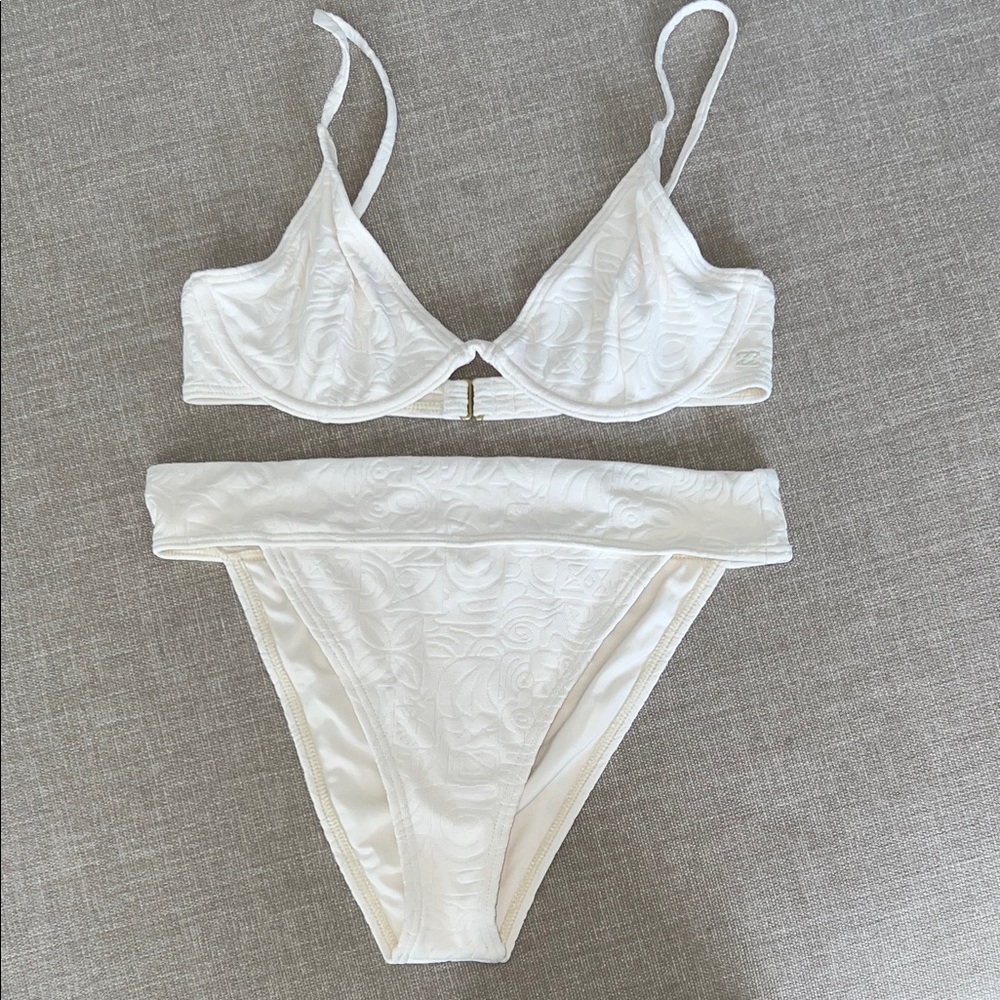 Billabong White Embossed Bikini Set